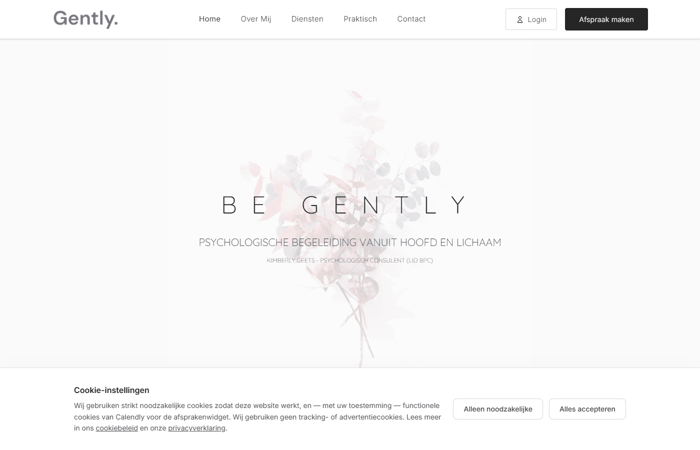 Gently Coaching — Website voor een professionele psychologe & coach met online afsprakenbeheer en focus op persoonlijke groei.